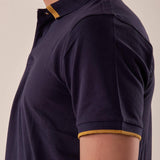 Polo manica corta con riga collo a contrasto uomo. PE123H BLU HAMAKI-HO 