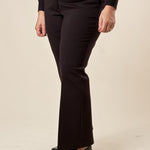 Pantalone Donna Curvy in Punto Milano  Modello Zampetta alla Caviglia con Tasca America. F646YBFFABIA NERO Lizalù 