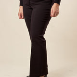 Pantalone Donna Curvy in Punto Milano  Modello Zampetta alla Caviglia con Tasca America. F646YBFFABIA NERO Lizalù 