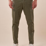 Pantalone Uomo Capri Slim in Cotone Elasticizzato con Tasche allAmericana GPE500 VERDE SALVIA BLACKSUNDAY 