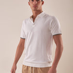 Polo manica corta viscosa crepe f.12 uomo. CON2158125 WHITE CONSENSO Uomo 