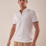 Polo manica corta viscosa crepe f.12 uomo. CON2158125 WHITE CONSENSO Uomo 