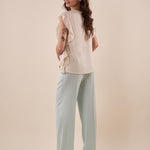 Pantalone Donna lungo a palazzo tessuto fluido con tasca allamericana. ROMI/A5116 RUGIADA ROMIHO 