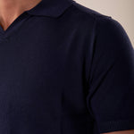 Polo manica corta collo derby viscosa tessuto crepe finezza 12 uomo. CON2152125 NAVY CONSENSO 