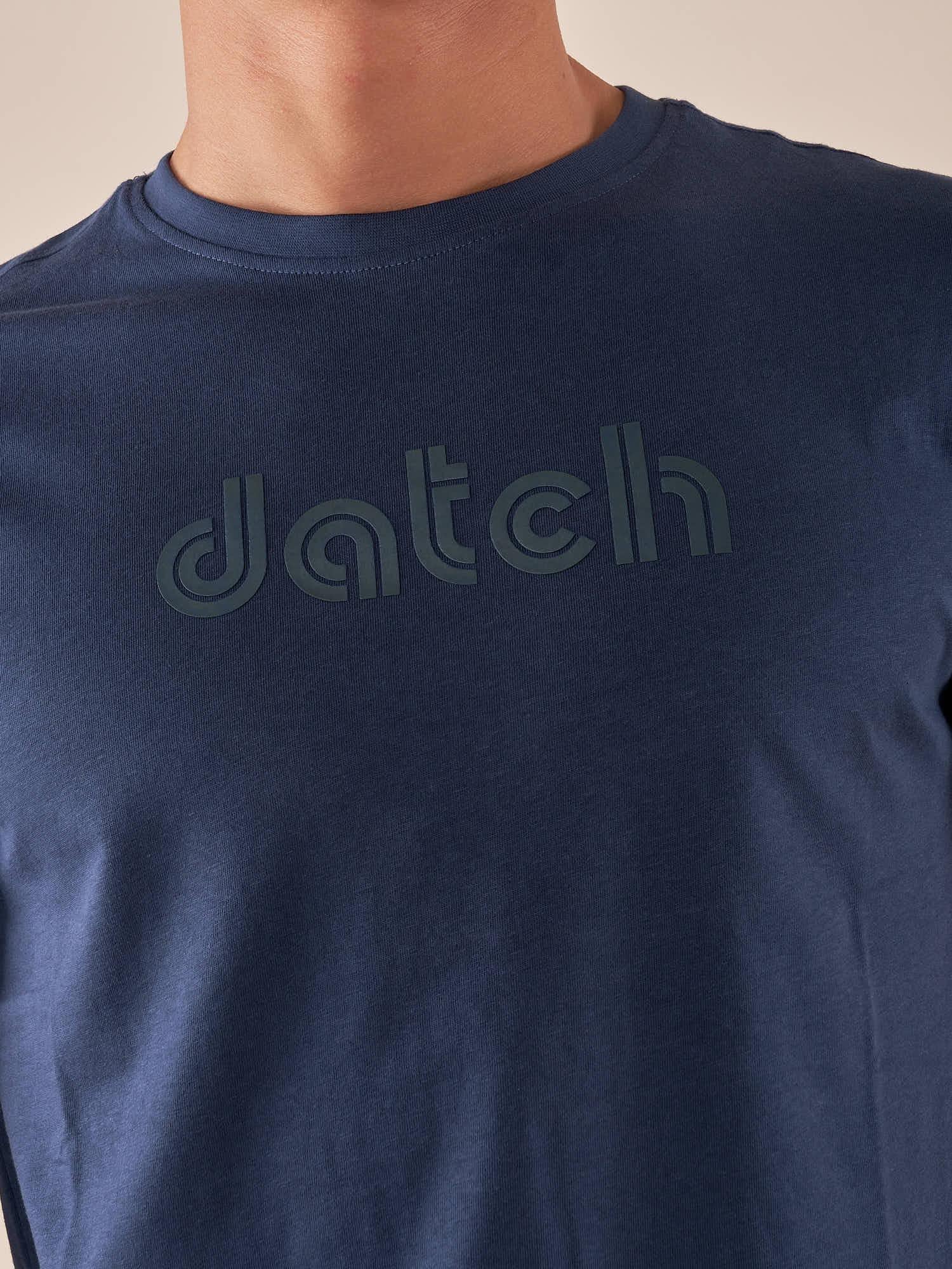 T-shirt uomo manica corta in cotone con logo tono su tono DM9056 DARK POWERED DATCH 