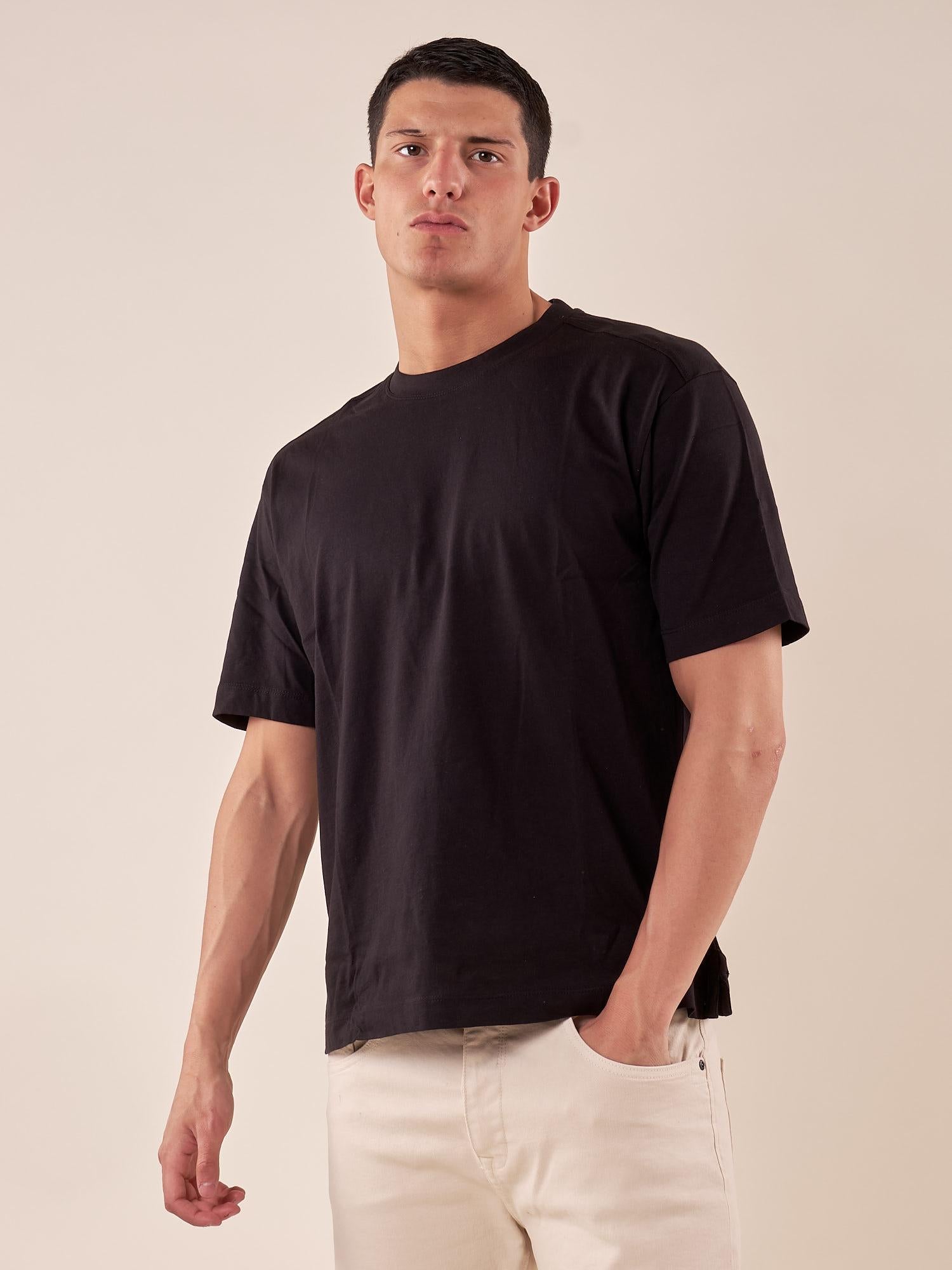 T-Shirt manica corta oversize jersey uomo. CON2906425 BLACK CONSENSO Uomo 