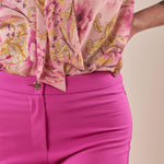 Pantalone skinny con carrè dietro donna. PA000777 GERANIO ARTIGLI 