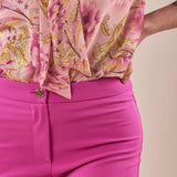 Pantalone skinny con carrè dietro donna. PA000777 GERANIO ARTIGLI 