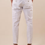 Pantalone Uomo Capri Slim in Cotone Elasticizzato con Tasche allAmericana GPE500 BIANCO BLACKSUNDAY 