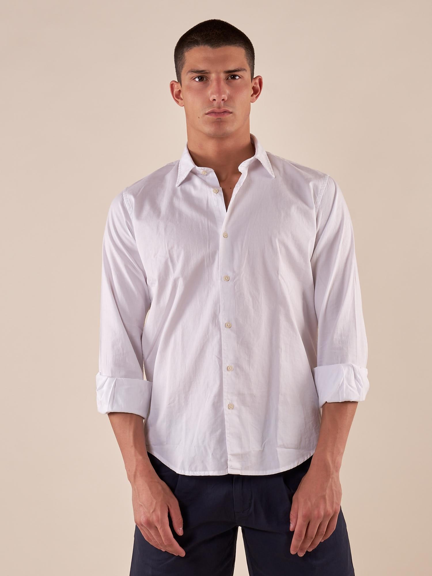 Camicia Uomo Manica Lunga 100% cotone. M48643 BIANCO SUPERIOR VINTAGE 
