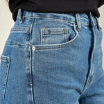 Jeans donna a palazzo. Modello 5 tasche con cuciture laterali. AMR/DX6024 DENIM EXTASY 