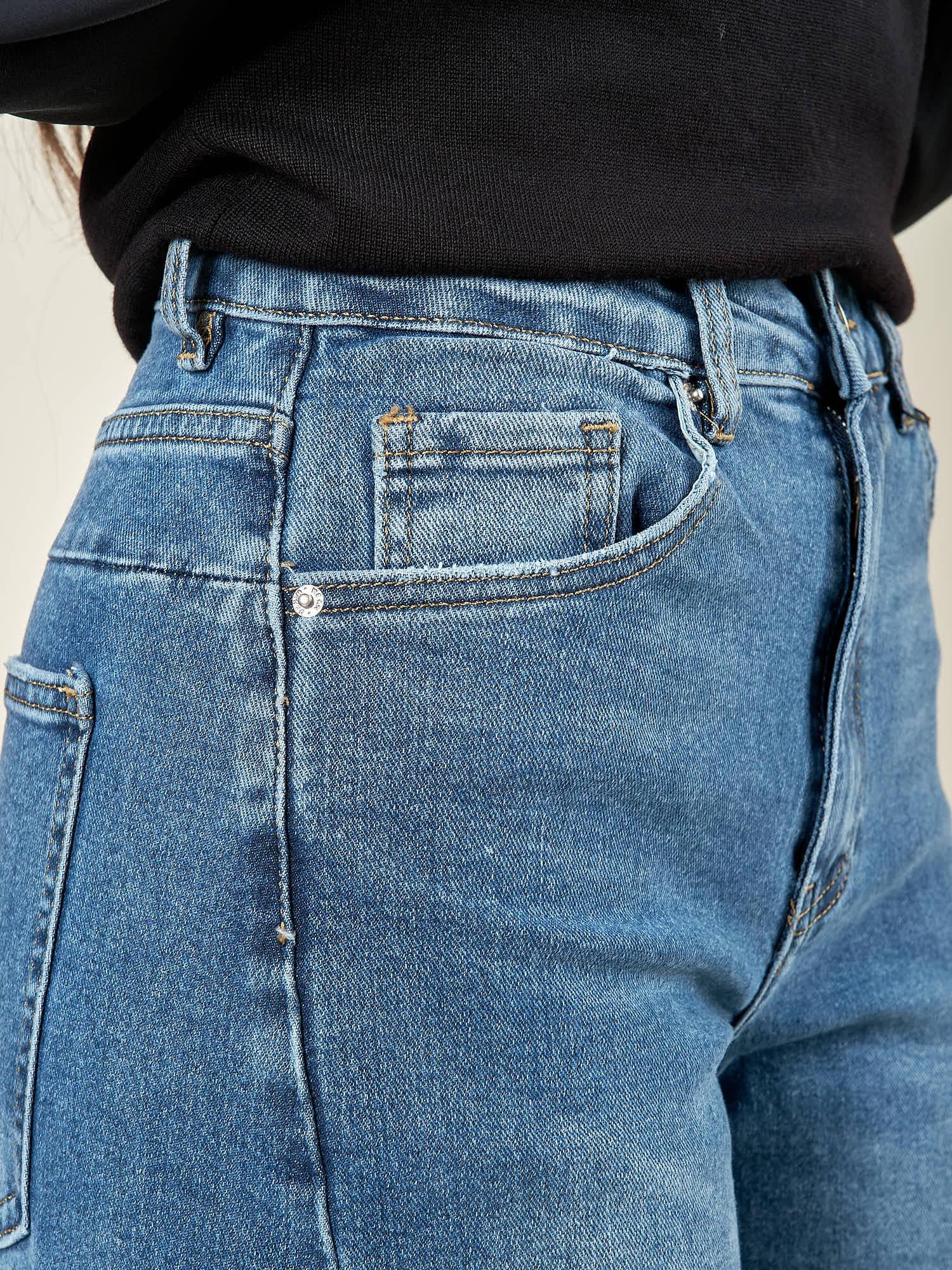 Jeans donna a palazzo. Modello 5 tasche con cuciture laterali. AMR/DX6024 DENIM EXTASY 