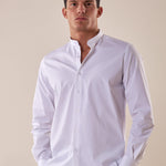 Camicia Manica lunga cotone elasticizzato modello alla coreana uomo. OC1S2S5C02 BIANCO OVER-D 
