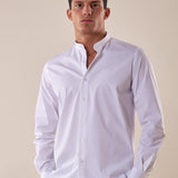 Camicia Manica lunga cotone elasticizzato modello alla coreana uomo. OC1S2S5C02 BIANCO OVER-D 
