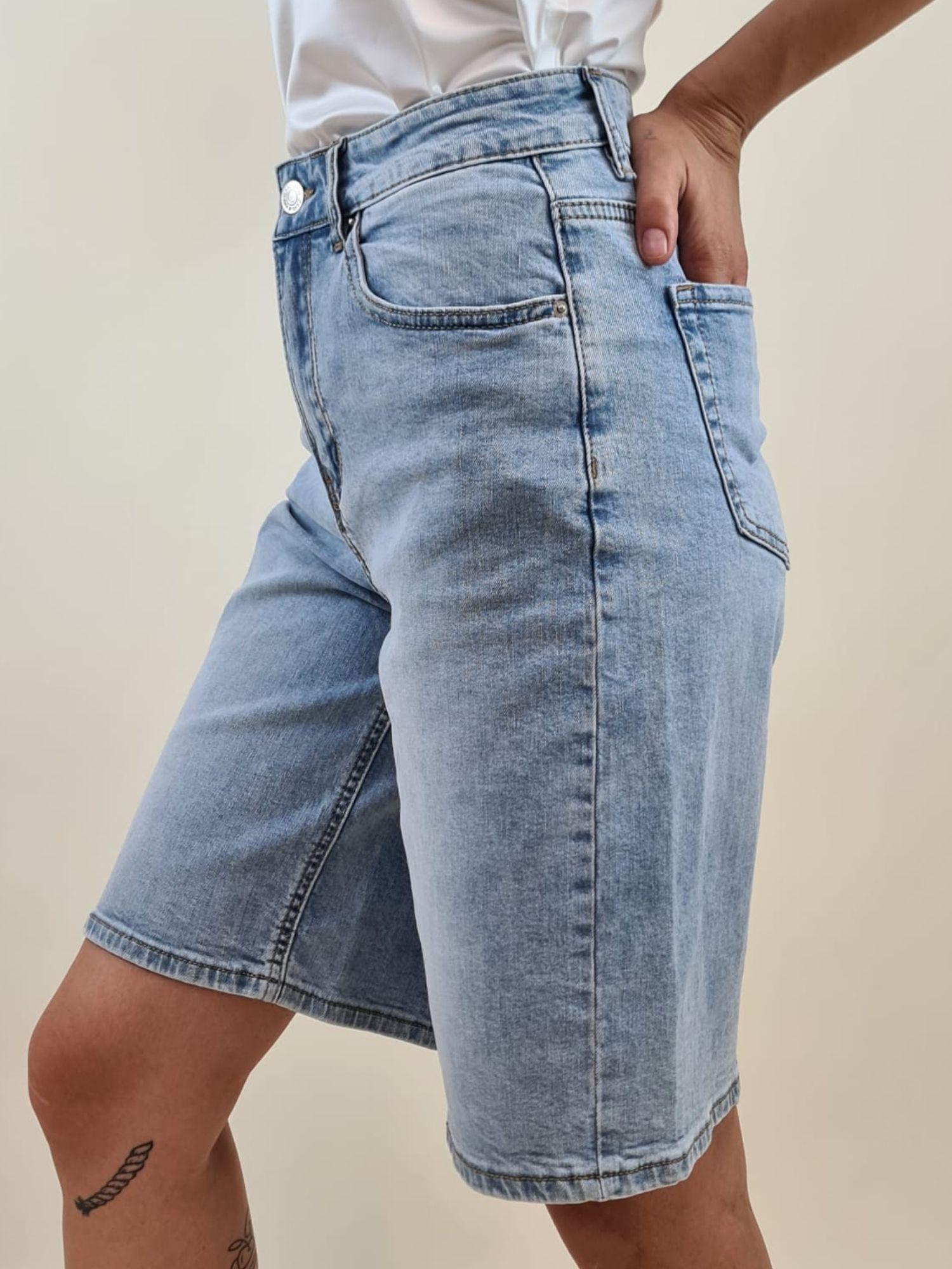 Bermudone Donna in Jeans Largo Elasticizzato FAR/L1182 JEANS FARFALLINA 