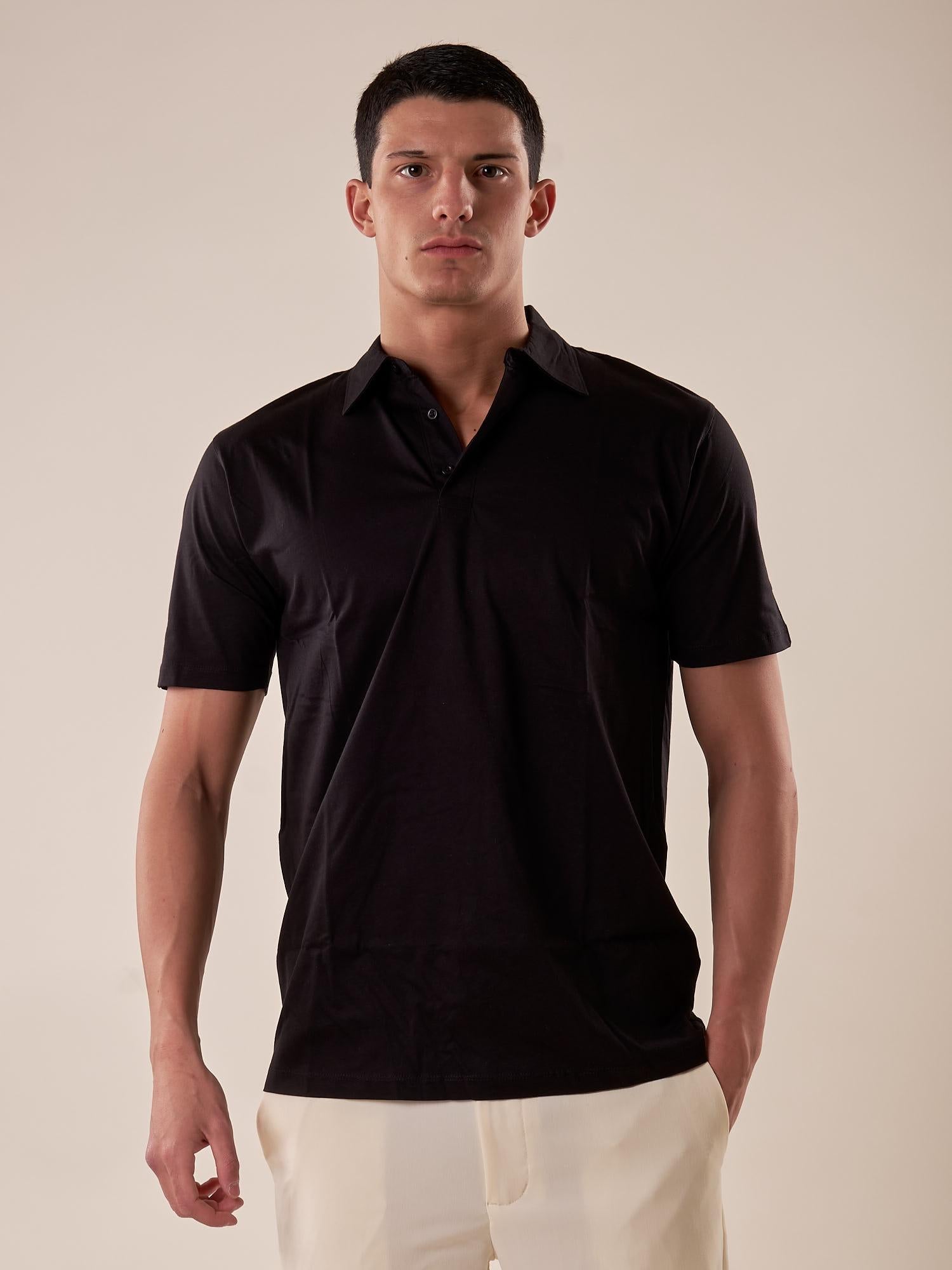 Polo manica corta 100% cotone mercerizzato uomo. OC1S2S5O01 NERO OVER-D 