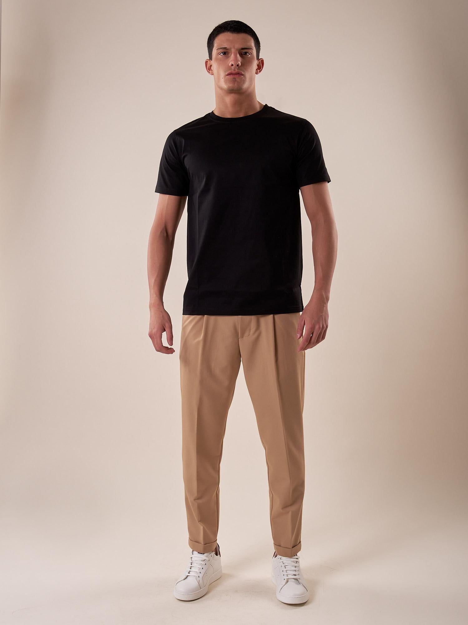 T-Shirt manica corta 100% cotone mercerizzato uomo. DM9302 NERO DATCH Uomo 