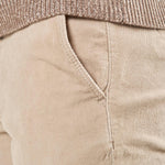 Pantalone Uomo Invernale in Velluto 1000 Righe. Eleganza Classica e Comfort Moderno. M49436 MASTICE GUY 