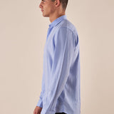 Camicia da uomo manica lunga in viscosa 100% con collo classico. PAMPERO CELESTE BLACKSUNDAY 
