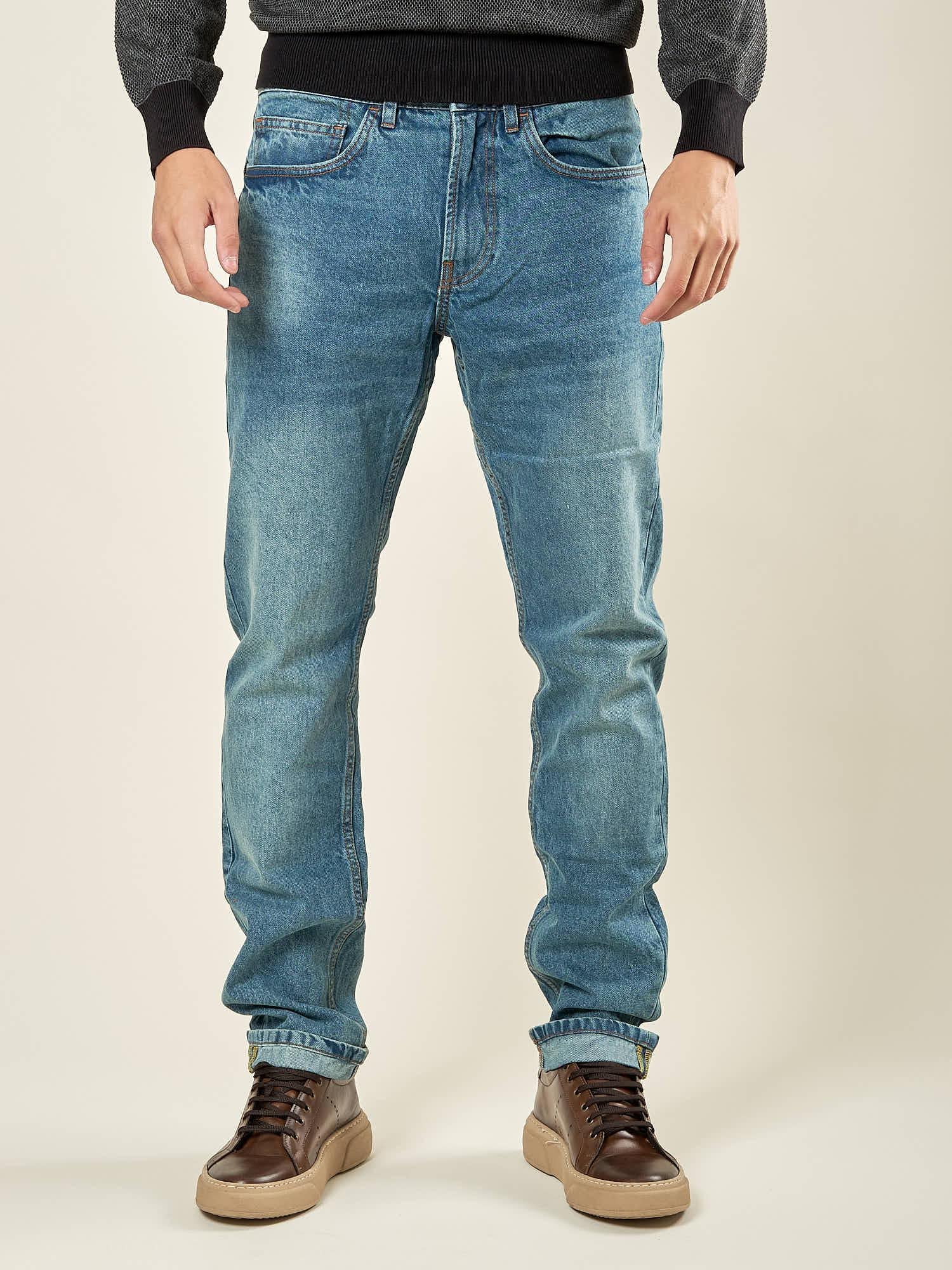 Jeans Uomo 5 Tasche Regular Fit Lavaggio Medio. M49305 DENIM GUY Uomo 