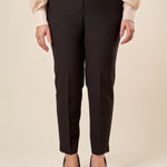 Pantalone Donna Curvy in tessuto tecnico con spacchetto e bottone oro. F299YBFALIDA NERO Lizalù 