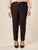 Pantalone Donna Curvy in tessuto tecnico con spacchetto e bottone oro.