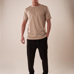 T-Shirt manica corta cotone mercerizzato uomo. OC1S2S5T10 GREIGE OVER-D 