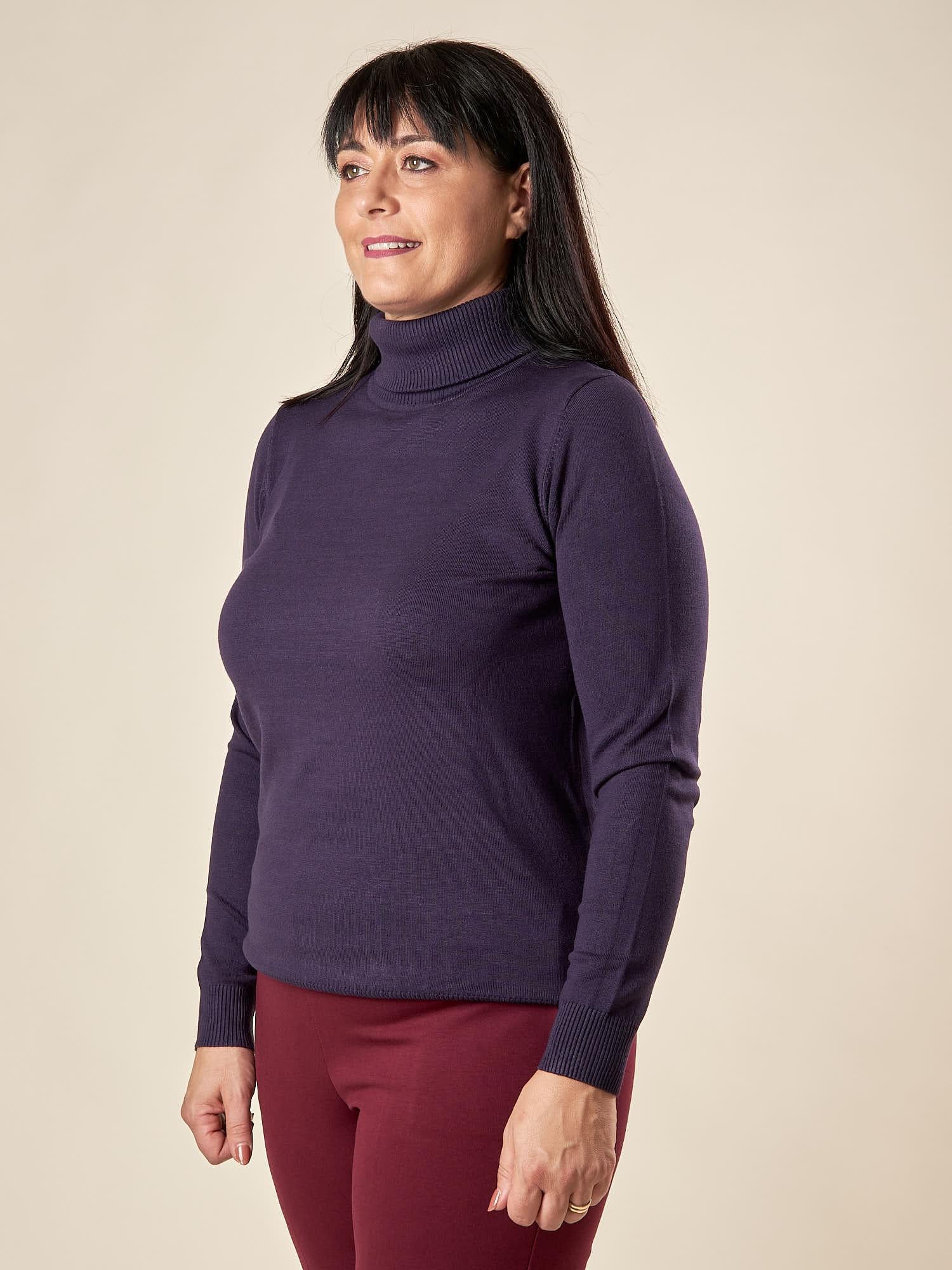 Dolcevita Donna Curvy in viscosa manica lunga basico ed essenziale. F712YBF02L BLU Lizalù 