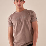 T-shirt uomo manica corta in cotone con logo tono su tono DM9056 FANGO DATCH 