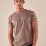 T-shirt uomo manica corta in cotone con logo tono su tono DM9056 FANGO DATCH 