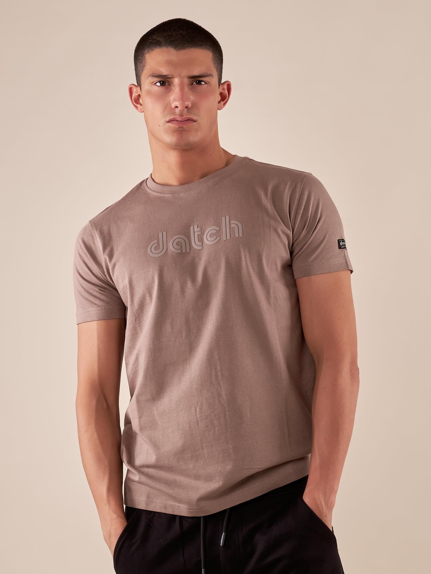 T-shirt uomo manica corta in cotone con logo tono su tono DM9056 FANGO DATCH 
