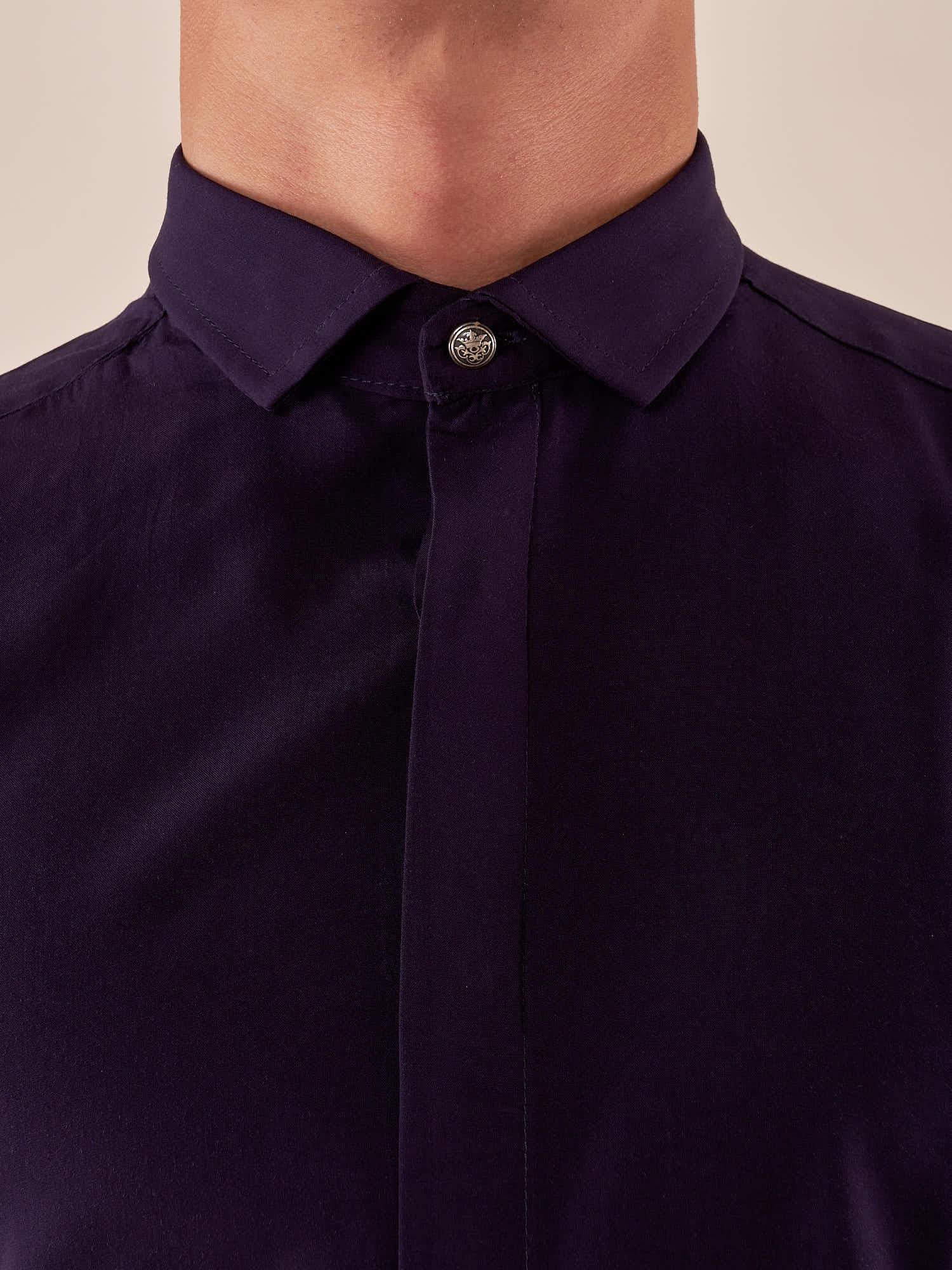 Camicia da uomo manica lunga in viscosa 100% con collo classico. PAMPERO BLU BLACKSUNDAY 
