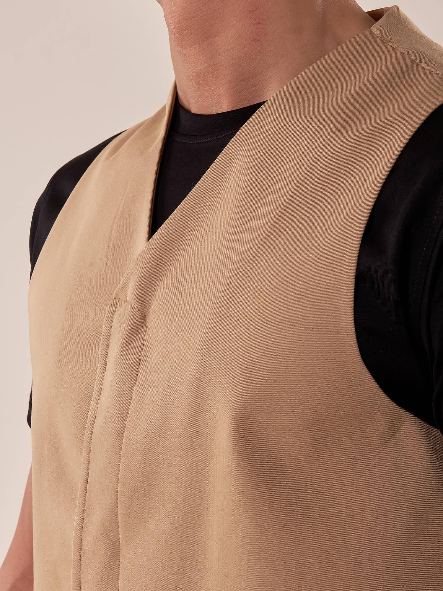 Gilet uomo abbottonatura nascosta. OE1S2S5I01 CAMMELLO OVER-D 