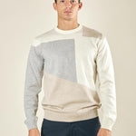 Maglia Uomo Invernale Girocollo in Misto Viscosa con Intarsi. Eleganza e Comfort in Stile Moderno. MI3172H OFF WHITE HAMAKI-HO 