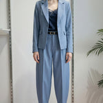 Pantalone Donna Balloon alla Caviglia con Pinces e Tasche Dietro con Pattine. PG114P POLVERE EXTASY 