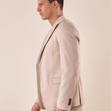 Abito uomo classico giacca due botoni  tasche filetto con pattine due spacchi tessuto spiga di pesce. OC1S2S5A01 BEIGE OVER-D Uomo 