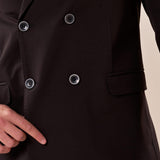 Abito classico giacca doppio petto rever a lancia uomo. OC1S2S5A06 NERO OVER-D 