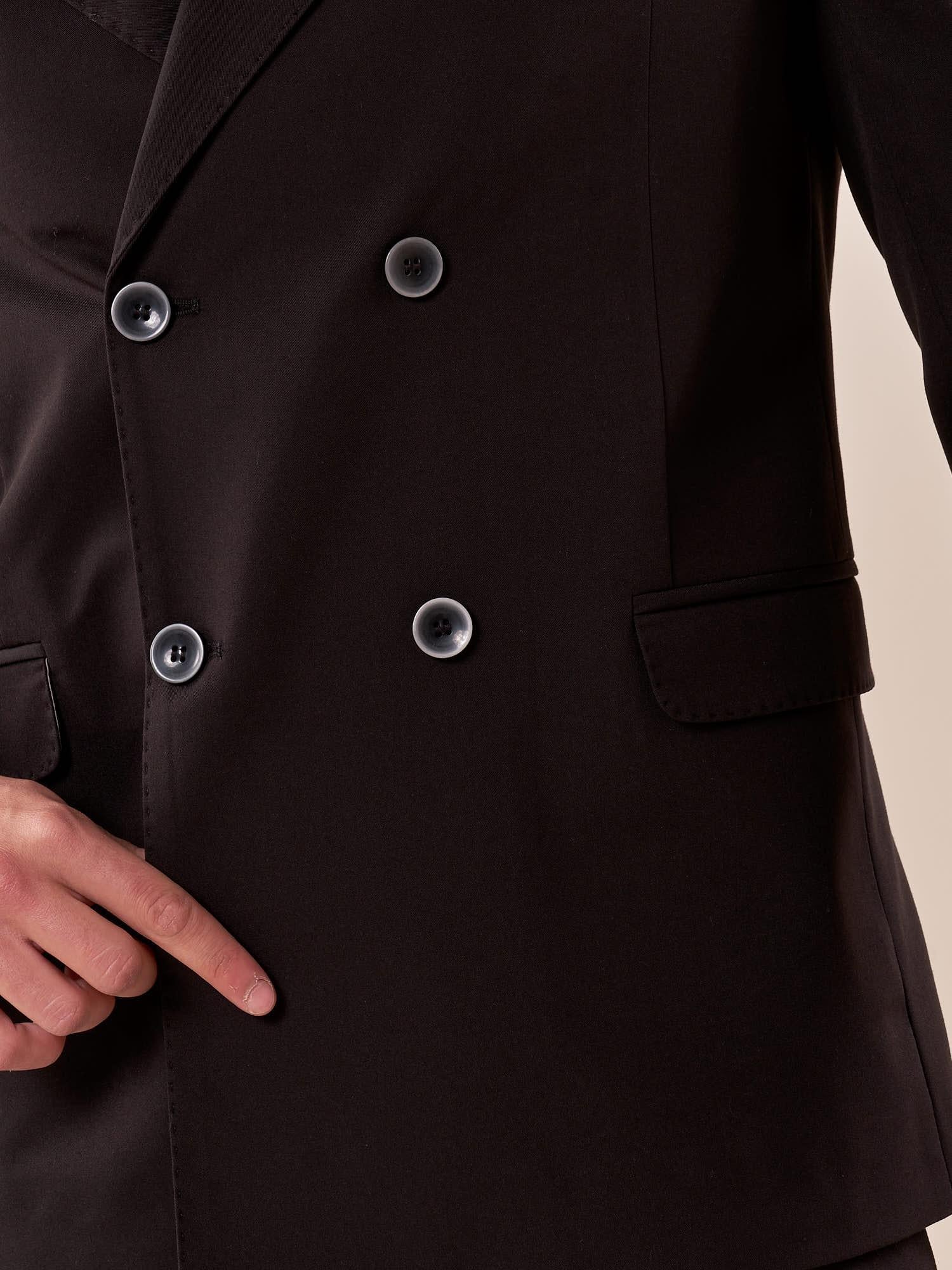 Abito classico giacca doppio petto rever a lancia uomo. OC1S2S5A06 NERO OVER-D 