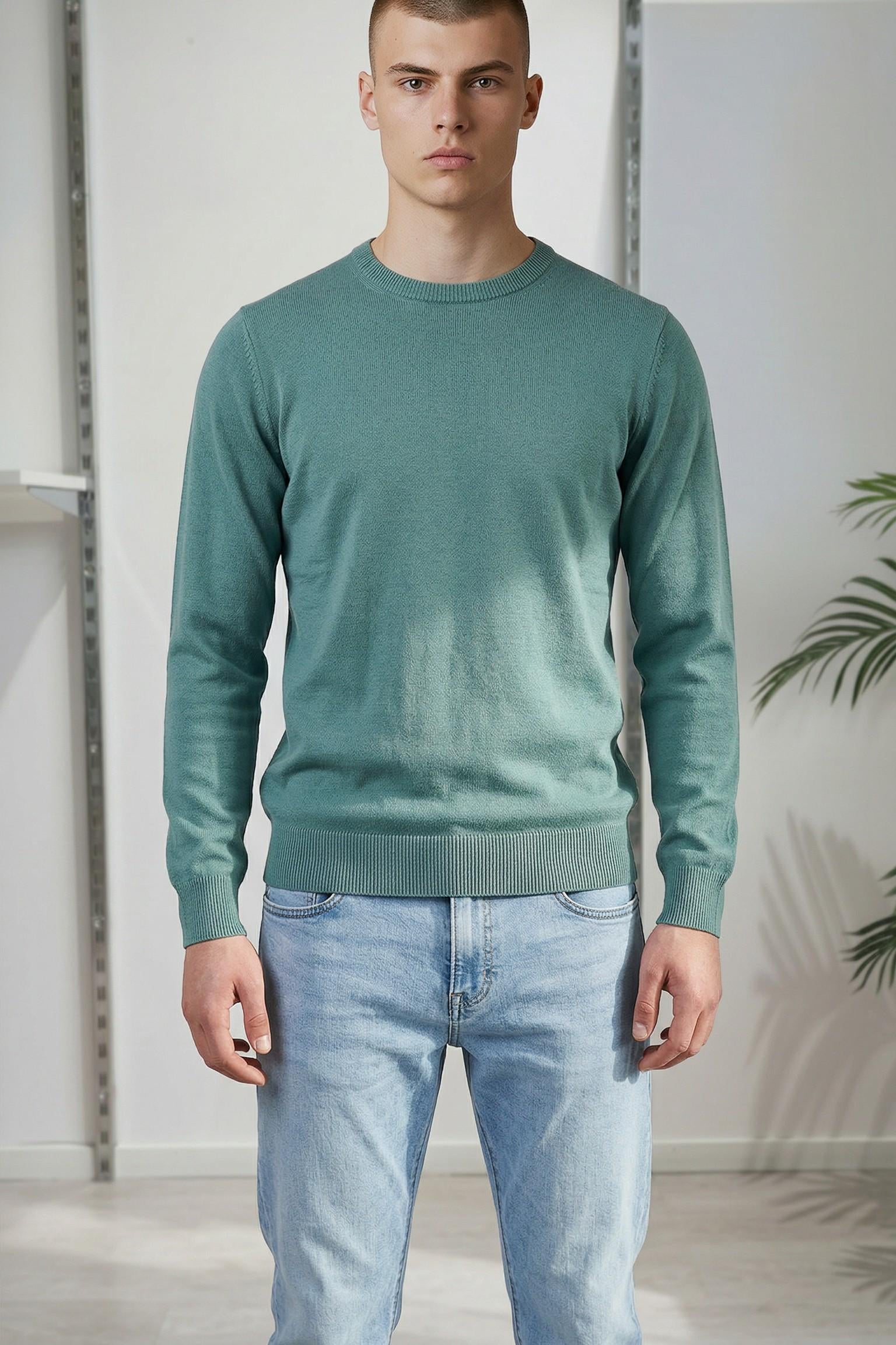 Maglia Uomo 100% Cotone a Manica Lunga  Comfort Naturale e Stile Versatile CON3700900 ACQUAMARINE CONSENSO Uomo 