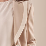 Giacca monopetto manica lunga bicolore donna. GI000936 BEIGE/AVORIO ARTIGLI 