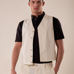 Gilet uomo abbottonatura nascosta. OE1S2S5I01 BURRO OVER-D 