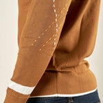 Maglia da uomo girocollo manica lunga in tessuto misto viscosa. Stile moderno e comfort quotidiano. OC1F2W5M85 CAMMELLO OVER-D 