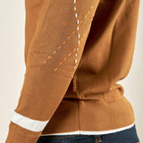 Maglia da uomo girocollo manica lunga in tessuto misto viscosa. Stile moderno e comfort quotidiano. OC1F2W5M85 CAMMELLO OVER-D 