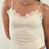 Body donna spalla stretta in pizzo elasticizzato effetto second skin. V7960 BEIGE STUDIO ELEVEN 