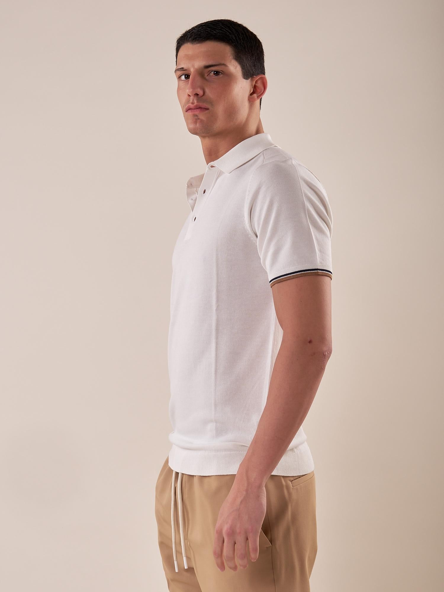 Polo manica corta viscosa crepe f.12 uomo. CON2158125 WHITE CONSENSO Uomo 