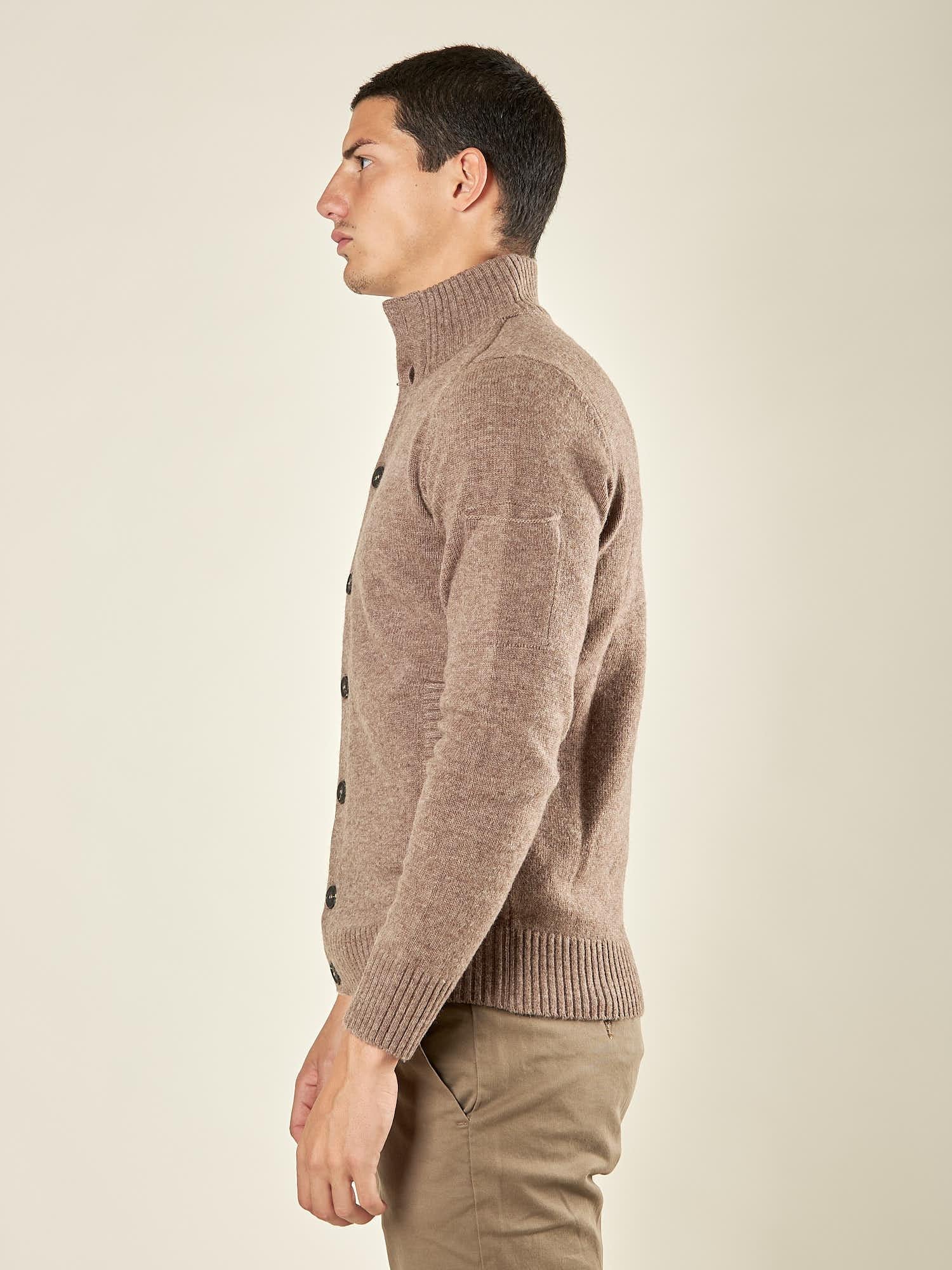 Maglia Giacca da Uomo con Collo Lupetto. Eleganza Casual in Misto Lana. CON4153225 TORTORA CONSENSO 