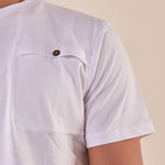 T-shirt Uomo manica corta in Cotone 100% con taschino e bottone. BAM5451 BIANCO BACI & ABBRACCI 