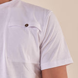 T-shirt Uomo manica corta in Cotone 100% con taschino e bottone. BAM5451 BIANCO BACI & ABBRACCI 