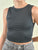 Top Donna Corto Basic a Spalla Larga Effetto Second Skin.
