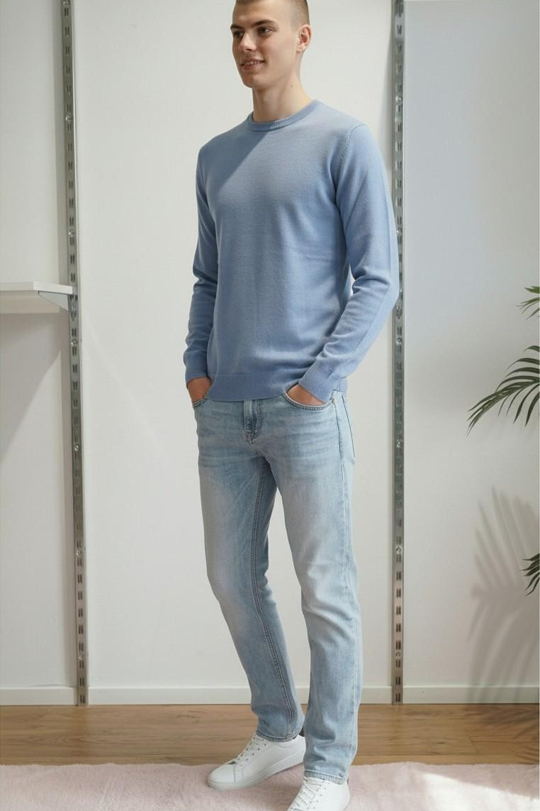 Maglia Uomo 100% Cotone a Manica Lunga  Comfort Naturale e Stile Versatile CON3700900 ZUCCHERO CONSENSO Uomo 